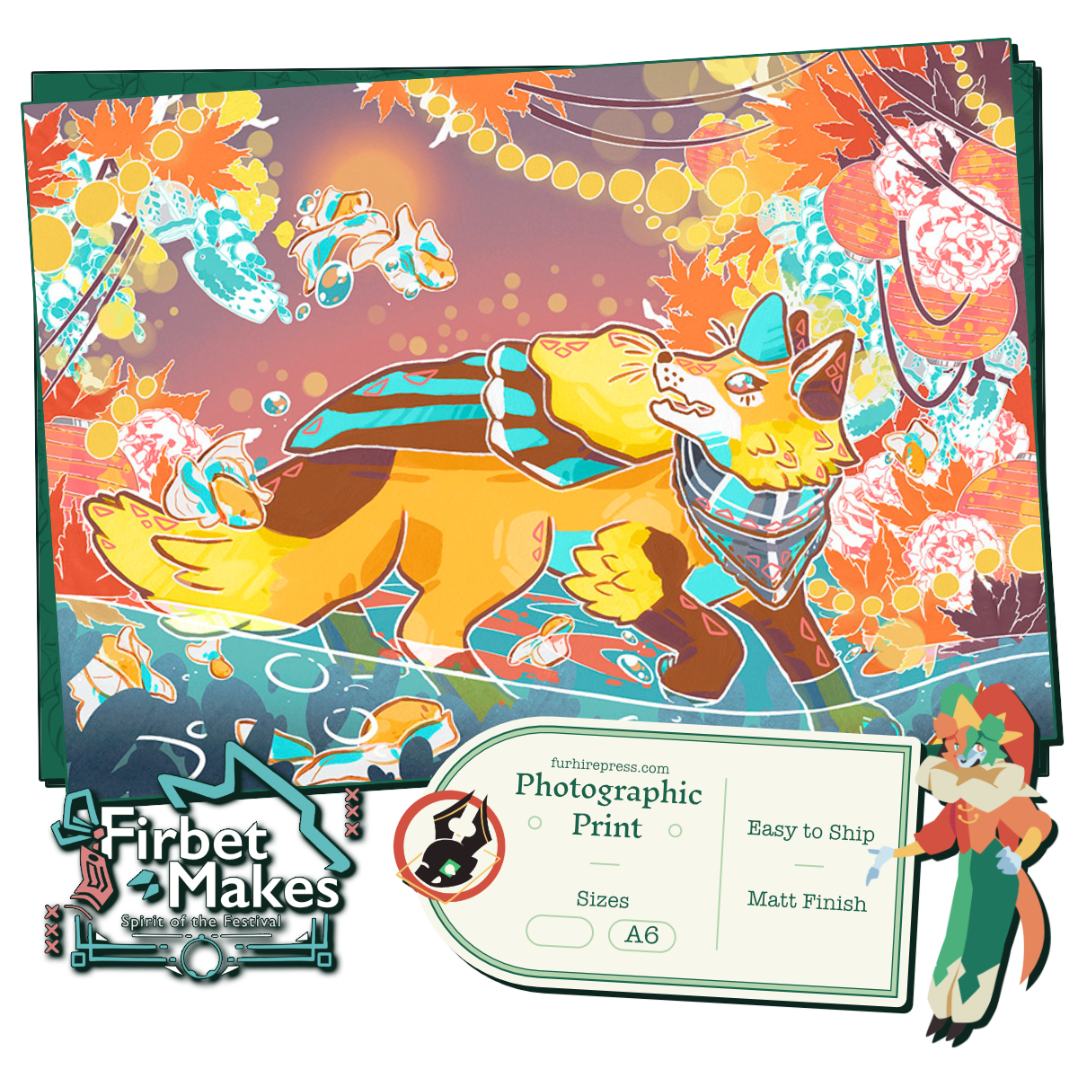 Firbet Fox Frolicking Postcard