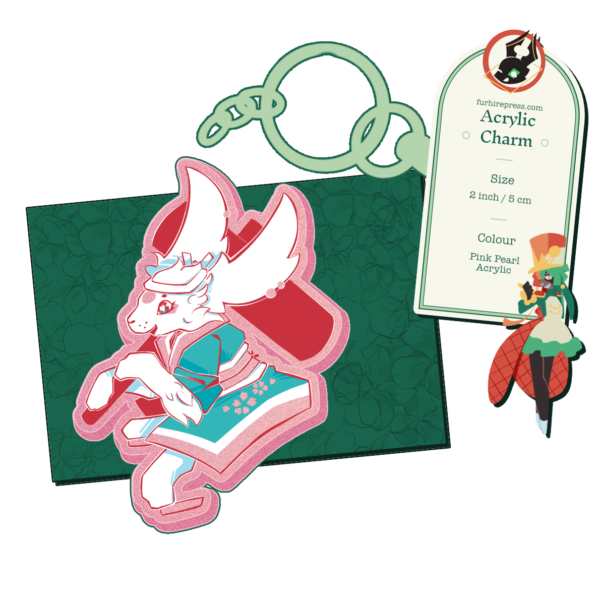 Moon Rabbit Acrylic Keyring
