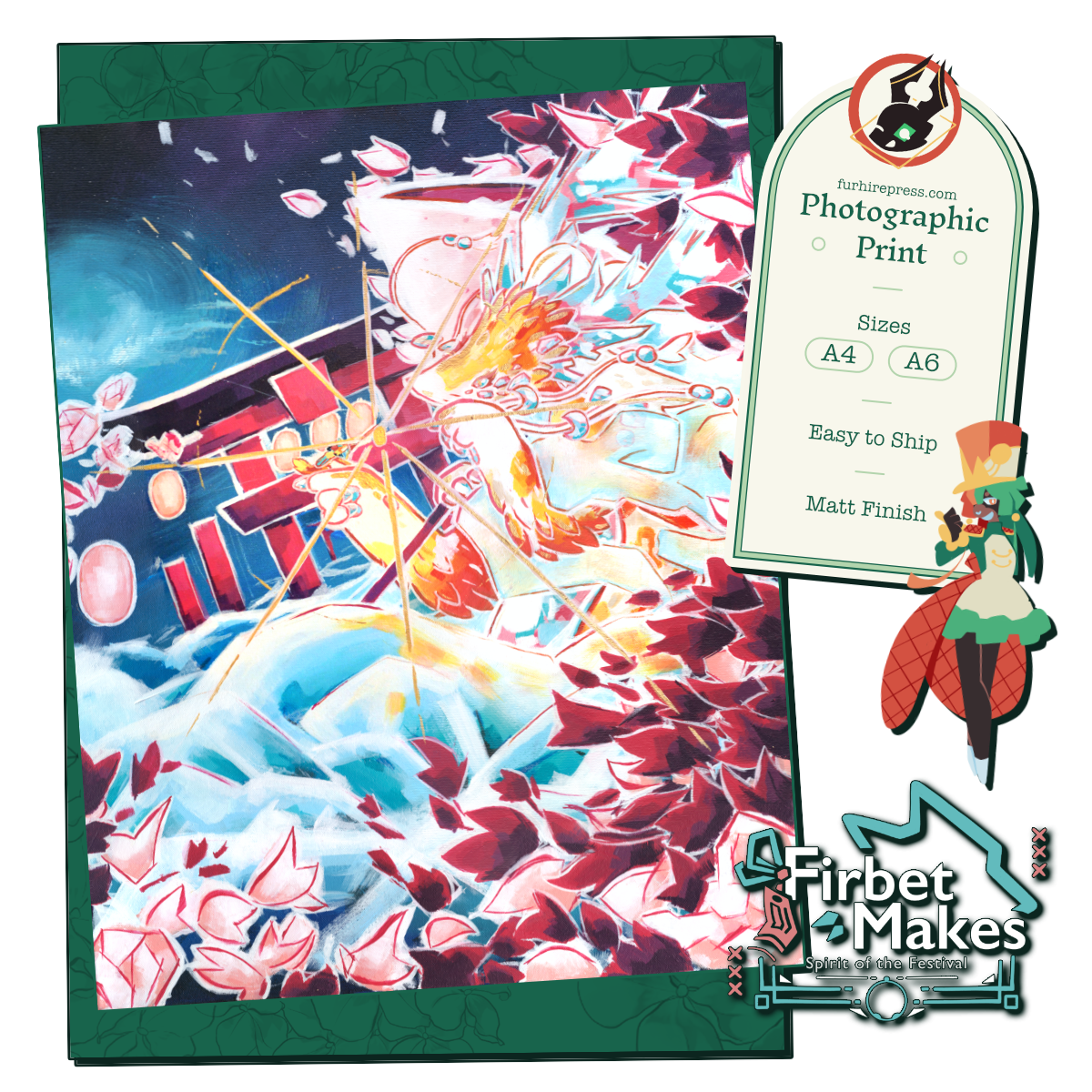 Awe of an Unexpected Meeting Within the Roiling Waves Print Main image